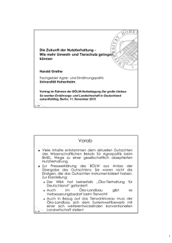 Die Zukunft der Nutztierhaltung - Wie mehr Umwelt