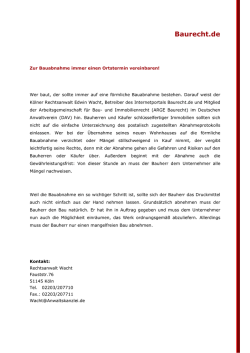 Infos zur Bauabnahme