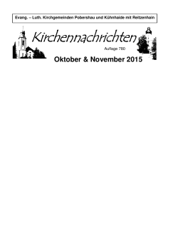 Oktober & November - Kirchgemeinde Pobershau