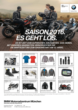 BMW Motorrad Saisonstartkalender.