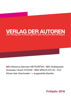 Frühjahr 2016 - Verlag der Autoren