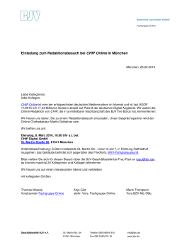 Einladung zum Redaktionsbesuch bei CHIP Online in München