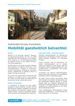 Mobilität ganzheitlich betrachtet