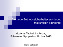 Die neue Betriebssicherheitsverordnung