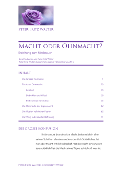 Macht oder Ohnmacht: Erziehung zum Missbrauch