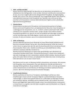 1. Welt- und Menschenbild Movina vertritt ein Menschenbild, das