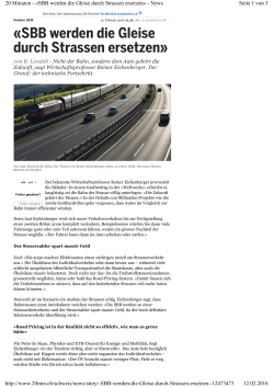 «SBB werden die Gleise durch Strassen ersetzen»