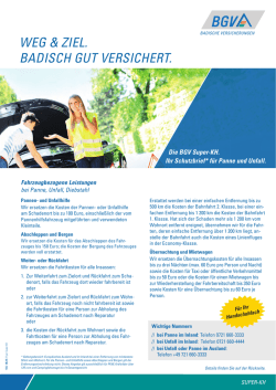 Schutzbrief - BGV / Badische Versicherungen