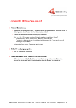 Checkliste Referenzauskunft