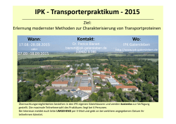 IPK - Transporterpraktikum - 2015 - Fachbereich Biologie der Uni