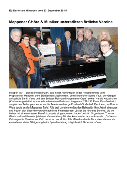 Meppener Chöre & Musiker unterstützen örtliche Vereine