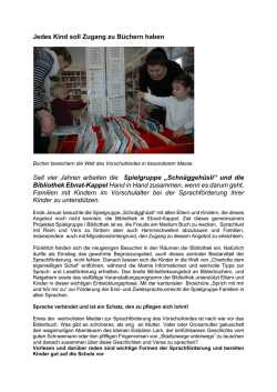 Jedes Kind soll Zugang zu Büchern haben Seit vier Jahren arbeiten