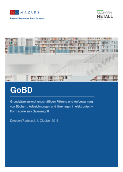 GoBD - SACHSENMETALL