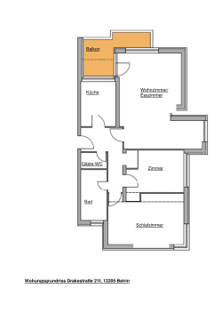 Wohnzimmer/ Esszimmer Balkon Gäste-WC