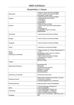 Einkaufsliste 3 - NMS Kohfidisch