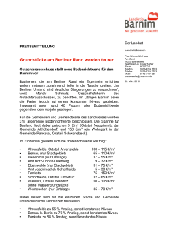 Grundst&uuml;cke am Berliner Rand werden teurer - Amt Biesenthal