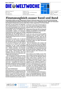 Finanzausgleich ausser Rand und Band