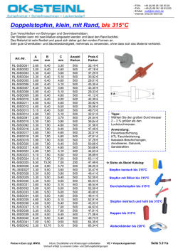 Doppelstopfen, klein, mit Rand, bis 315&deg;C - OK