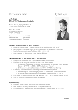 Curriculum Vitae Lydia Gepp