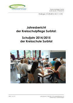 Jahresbericht der Kreisschulpflege Surbtal
