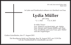 Lydia Müller - Zurück zu mittelhessen