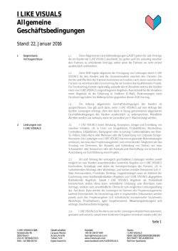 I LIKE VISUALS Allgemeine Gesch&auml;ftsbedingungen