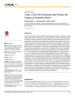 I Like, I Cite? Do Facebook Likes Predict the Impact of