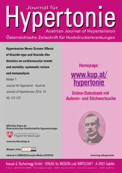 Hypertension News-Screen: Effects of thiazide-type and thiazide