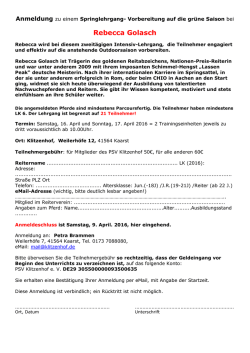 Infos und Anmeldung Springlehrgang Rebecca Golasch