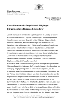 Klaus Herrmann in Gespräch mit Möglinger Bürgermeisterin