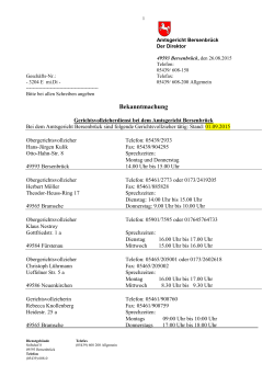 Gültig ab dem 01.09.2015 - Amtsgericht Bersenbrück