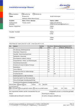 Installationsanzeige Wasser (Formular, PDF)