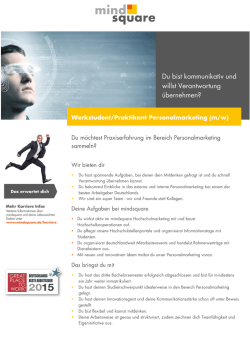 Du bist kommunikativ und willst Verantwortung