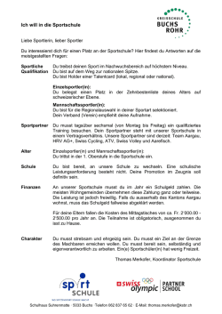 Ich will in die Sportschule