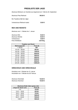 PREISLISTE DER JAGD