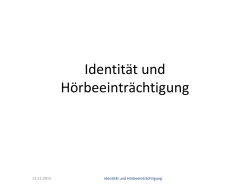 Identit&auml;t und H&ouml;rbeeintr&auml;chtigung