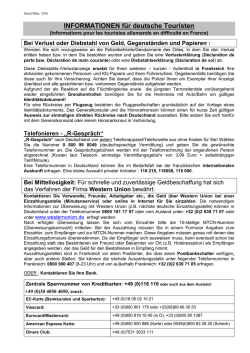 INFORMATIONEN f&uuml;r deutsche Touristen