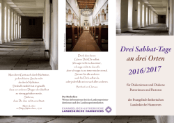 Drei Sabbat-Tage an drei Orten 2016/2017