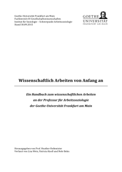 Weis et al 2015: Wissenschaftlich Arbeiten von - Goethe