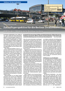 IGEB fordert 100 km Stra&szlig;enbahn-Neubaustrecken