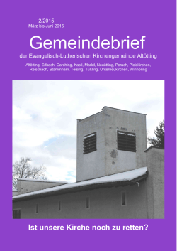 Gemeindebrief - Liebe Gemeinde