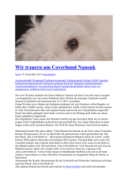 Wir trauern um Coverhund Nanouk