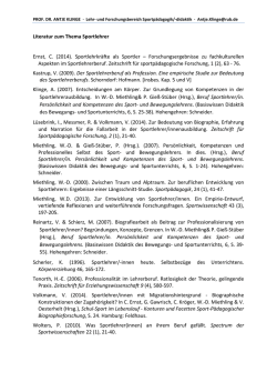 Literatur zum Thema Sportlehrer Ernst, C. (2014). Sportlehrkräfte als