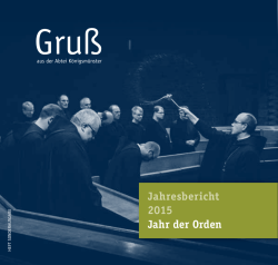 Jahresbericht 2015 Jahr der Orden