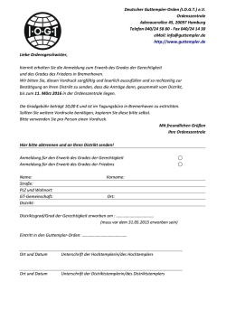 Deutscher Guttempler-Orden (I. 0. G. T. ) e. V. Ordenszentrale