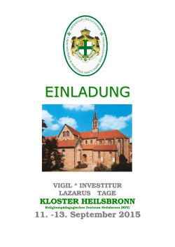 einladung - Lazarus Orden