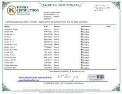 Stärke GmbH are certified Kosher with the listed restrictions. Name K