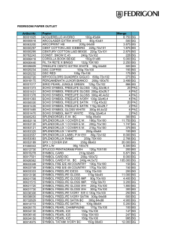 FEDRIGONI PAPER OUTLET Artikel-Nr. Papier Menge 80001825
