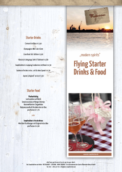 Flying Starter Drinks & Food