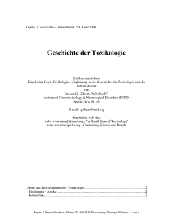 Eine kleine Dosis Toxikologie der Geschichte